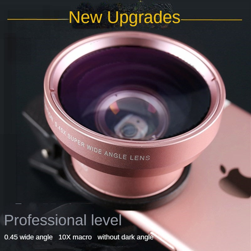 Mobile Phone Lens, General Professional 0.45X Ultra-wide-angle Macro 2-in-1 Special Effects Lens 0.45X Wide-angle Mirror