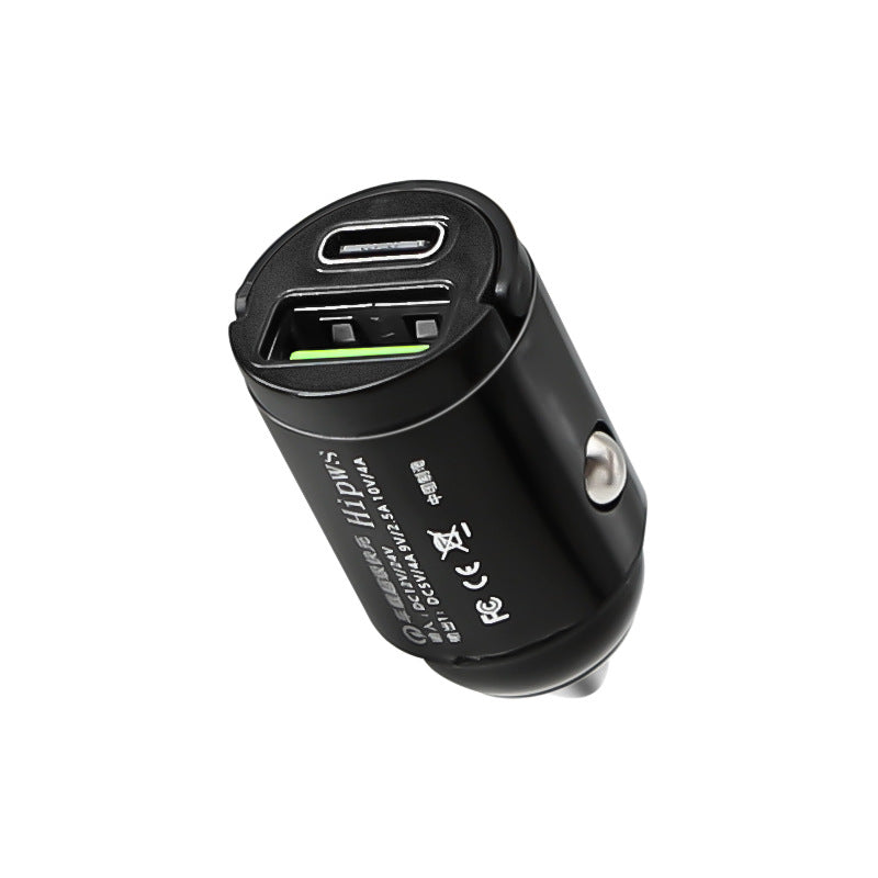 Mini Car Charger, Super Fast Charging USB Adapter for Phones, Cigarette Lighter Converter with USB and Type-C Ports for Car Use