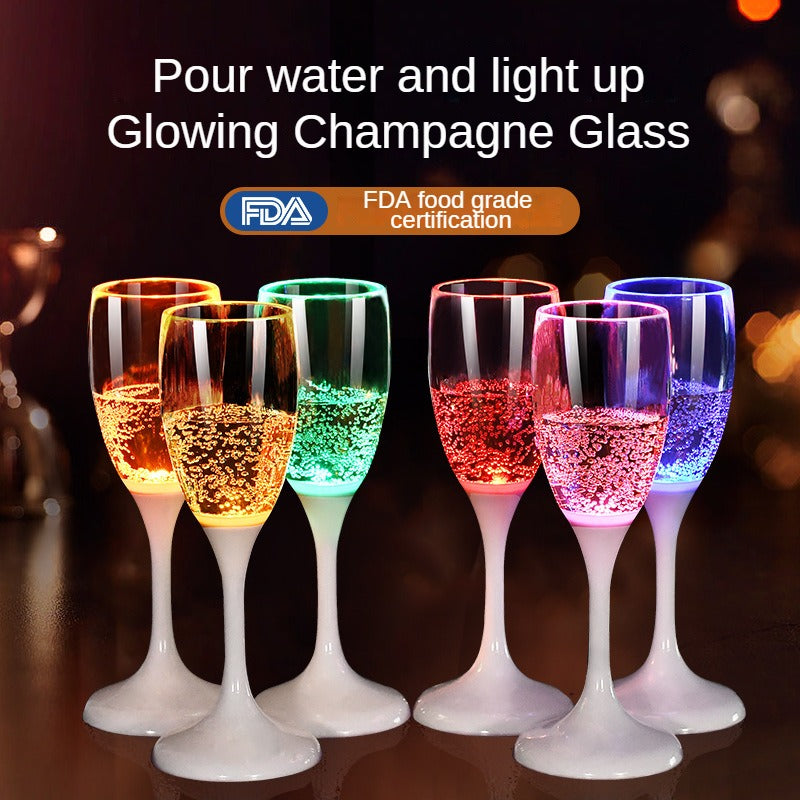 Led Light Glass 6Pcs set  Meet Water Bright Atmosphere Champagne Glass Food Grade New Strange Creative Party St Christmas Glass