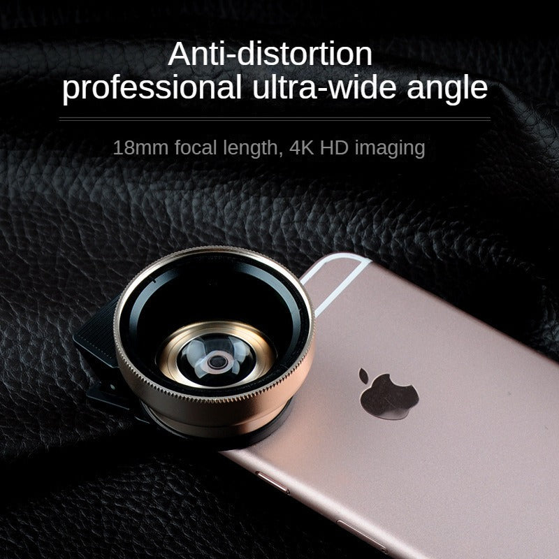 Mobile Phone Lens, General Professional 0.45X Ultra-wide-angle Macro 2-in-1 Special Effects Lens 0.45X Wide-angle Mirror