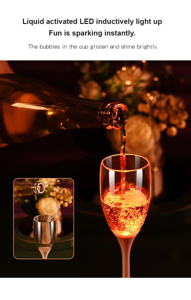 Led Light Glass 6Pcs set  Meet Water Bright Atmosphere Champagne Glass Food Grade New Strange Creative Party St Christmas Glass