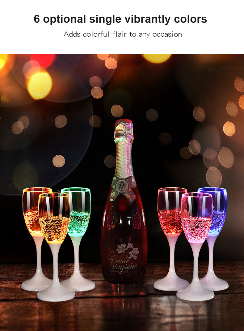 Led Light Glass 6Pcs set  Meet Water Bright Atmosphere Champagne Glass Food Grade New Strange Creative Party St Christmas Glass