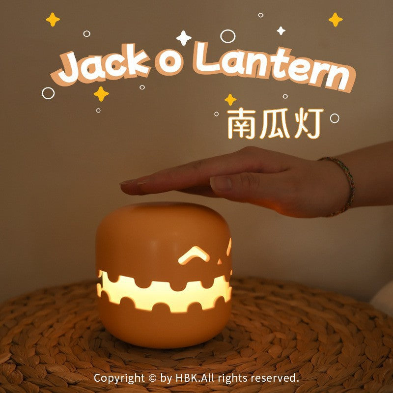 Jack-o'-lantern Halloween Pumpkin Head Night Light Decoration Atmosphere Pumpkin Night Light Rechargeable Funky Dorm Light Bedside Night Light