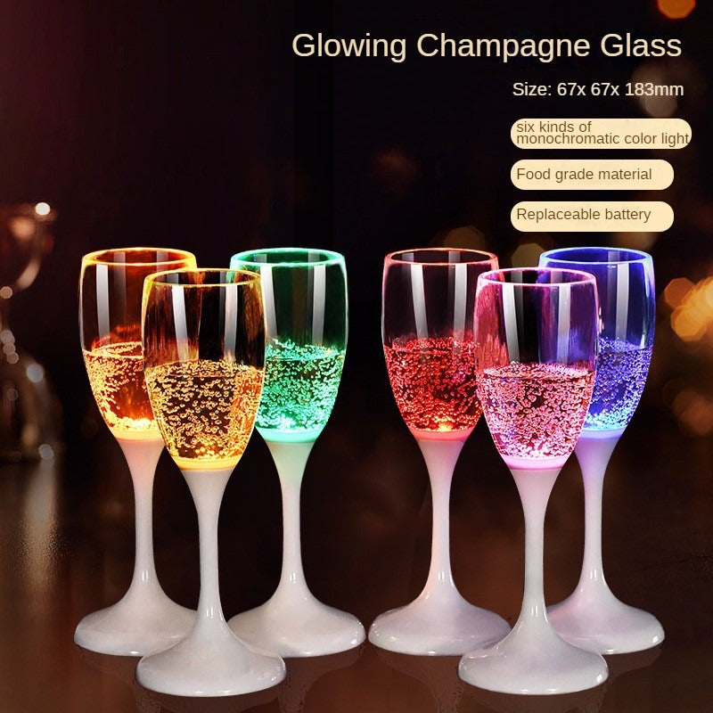 Led Light Glass 6Pcs set  Meet Water Bright Atmosphere Champagne Glass Food Grade New Strange Creative Party St Christmas Glass